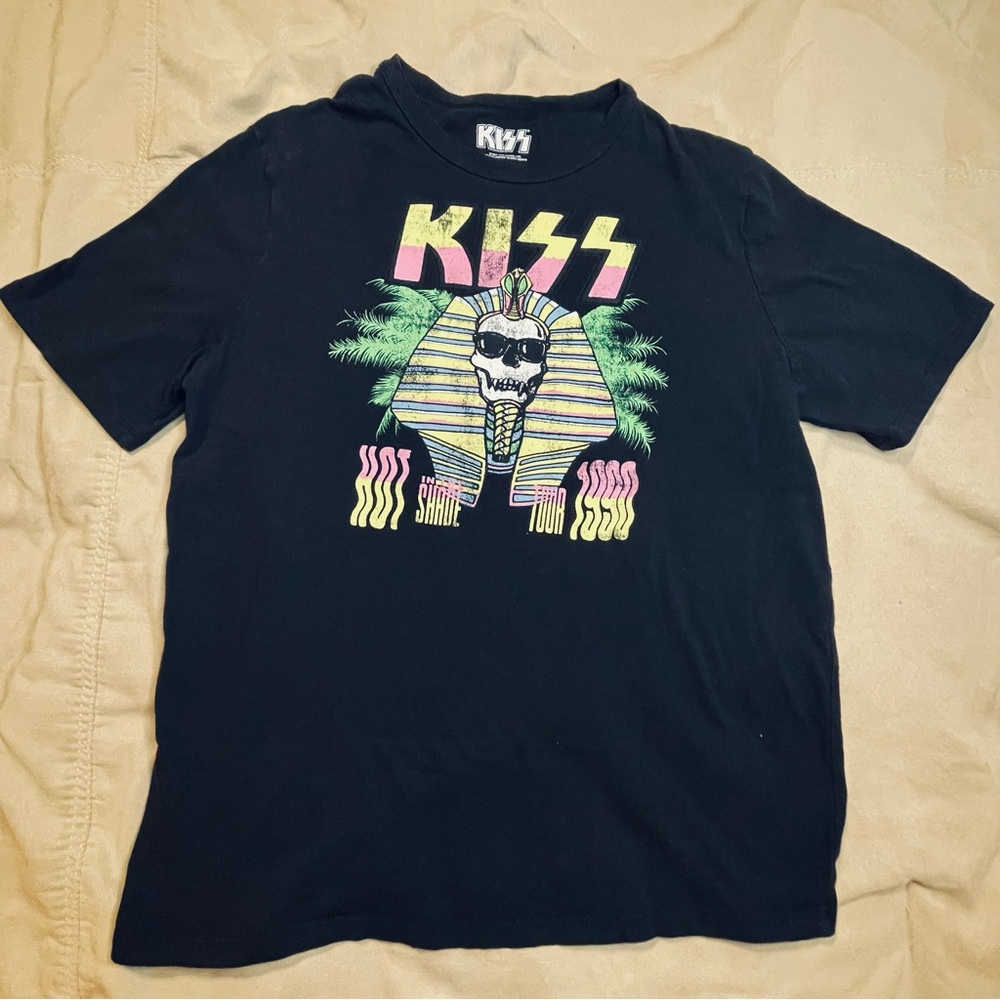KISS 1990 Hot in the Shade Tour T-Shirt Men’s S/M Black Rock Band Tee Music